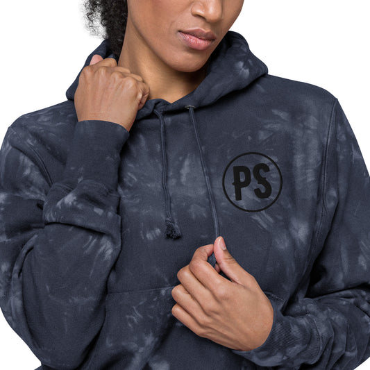 PS logo embroidered tie-dye hoodie