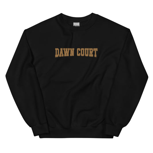 dawn court varsity embroidered sweatshirt