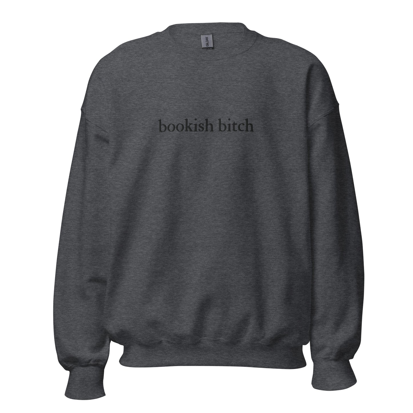 bookish bitch embroidered sweatshirt