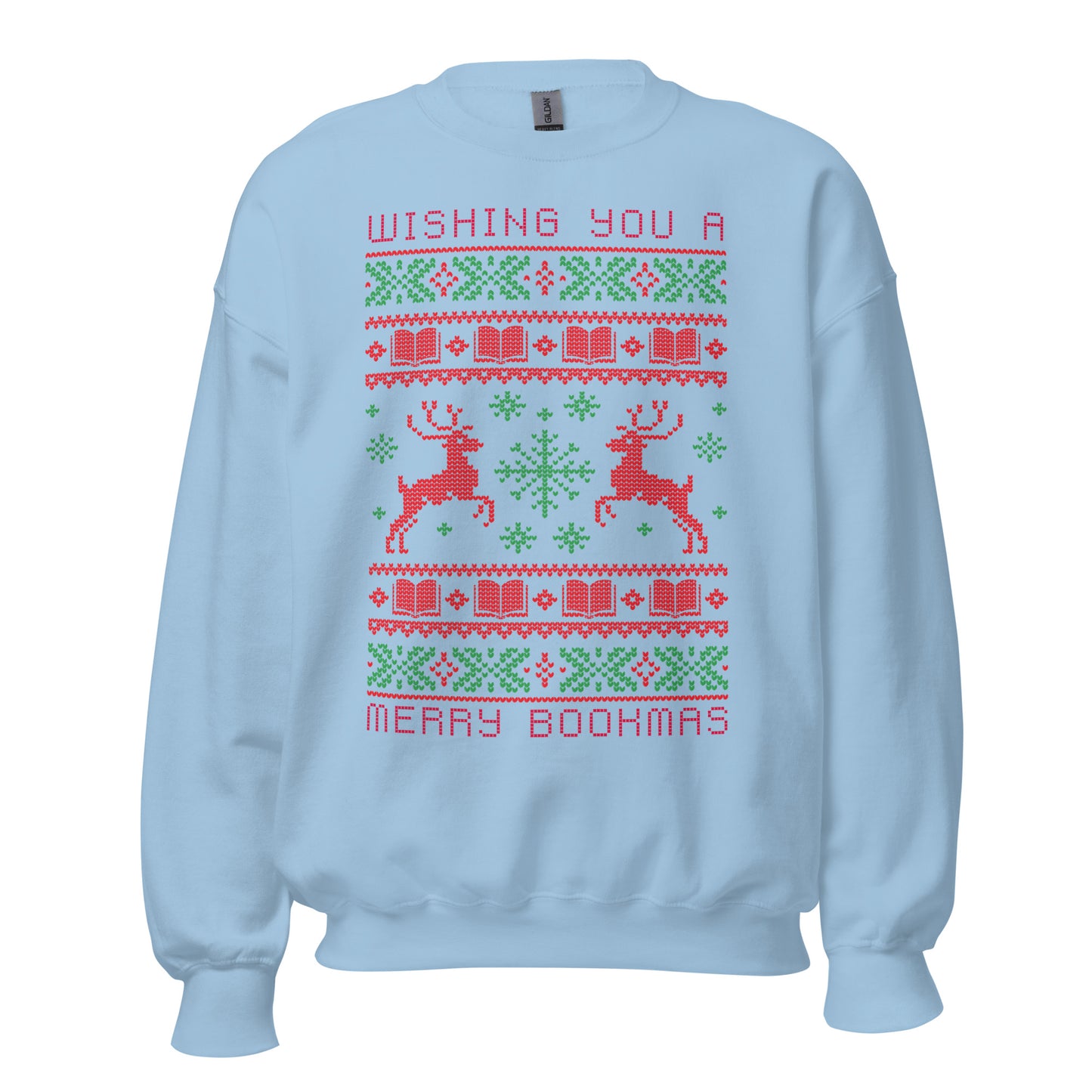 wishing you a merry bookmas ugly xmas sweatshirt