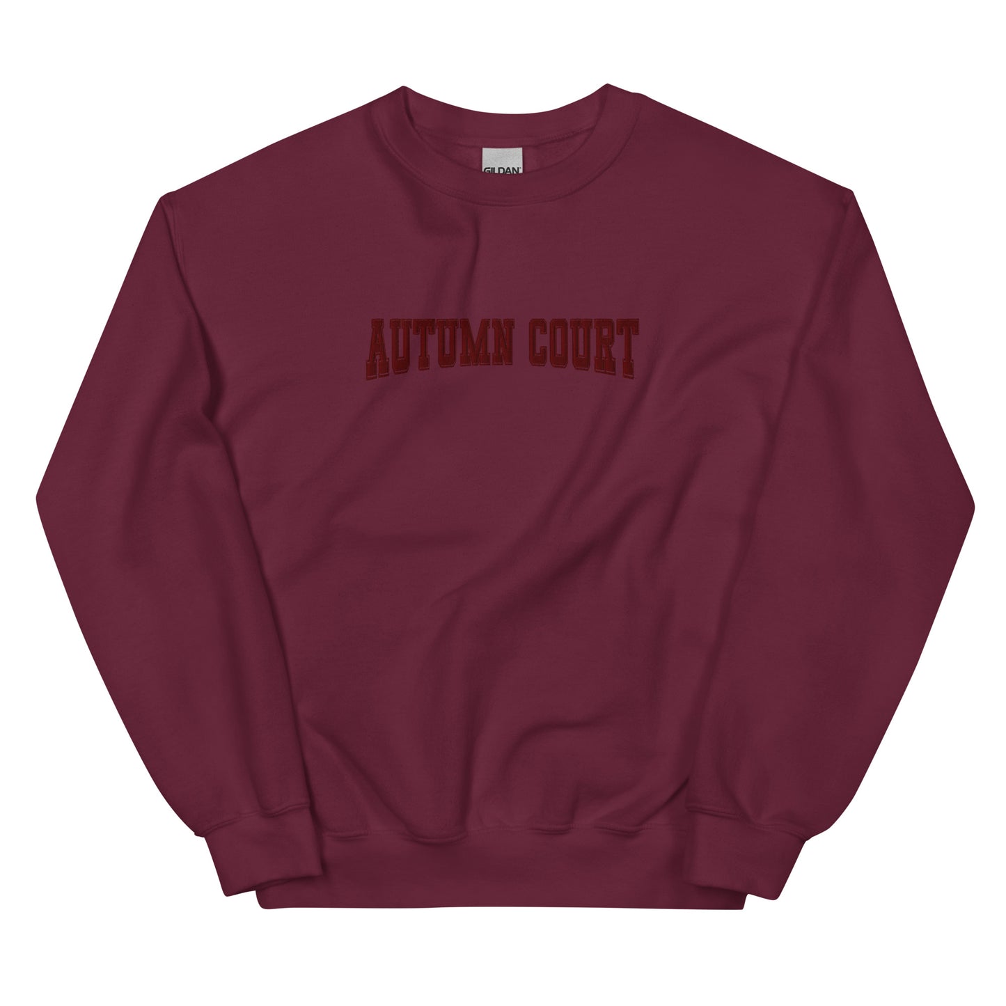 autumn court varsity embroidered sweatshirt