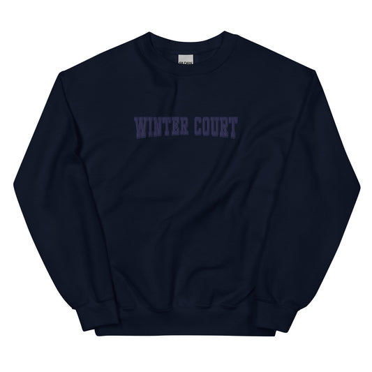 winter court varsity embroidered sweatshirt