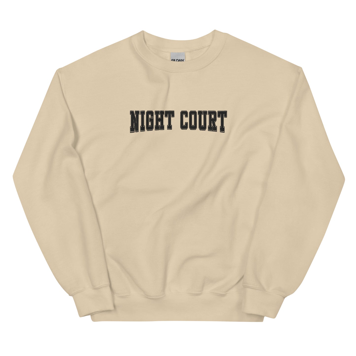 night court varsity embroidered sweatshirt