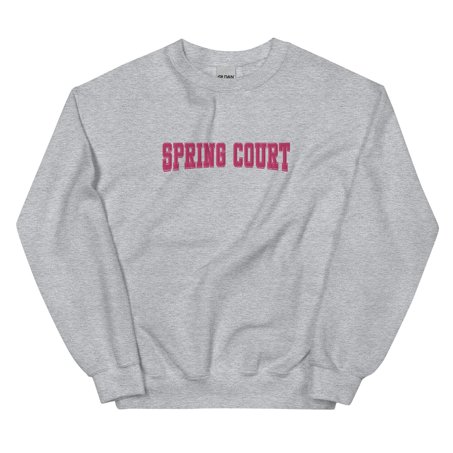 spring court varsity embroidered sweatshirt