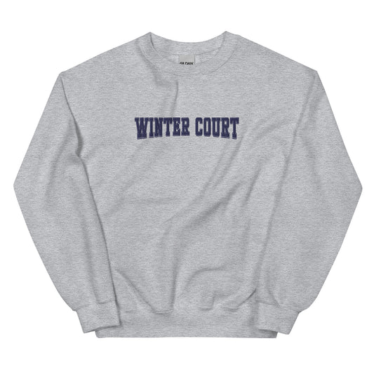 winter court varsity embroidered sweatshirt