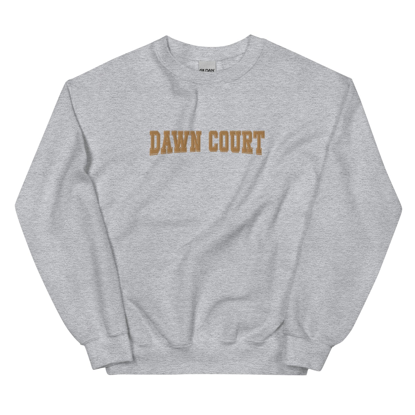 dawn court varsity embroidered sweatshirt