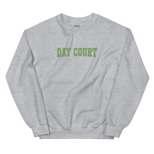 day court varsity embroidered sweatshirt