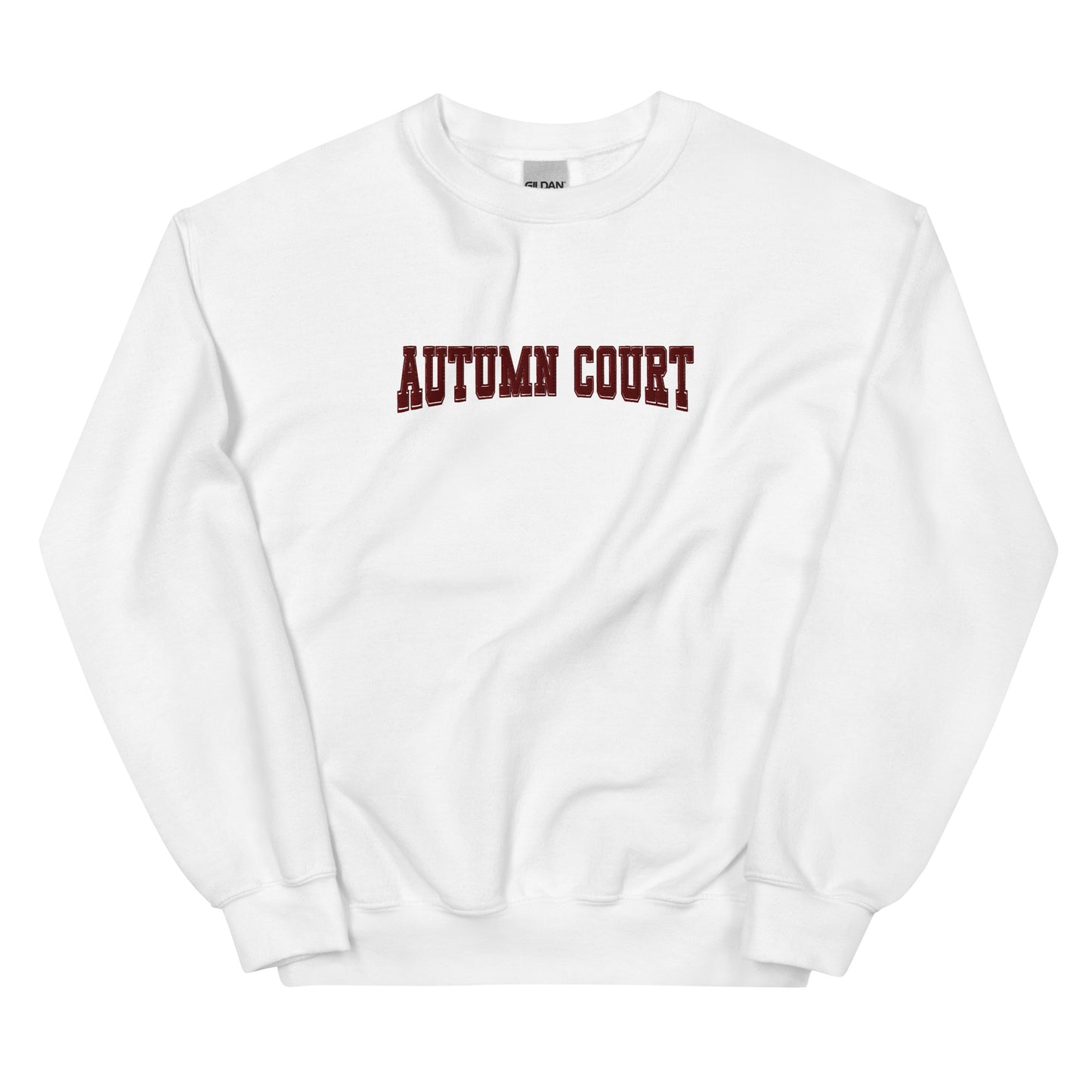 autumn court varsity embroidered sweatshirt