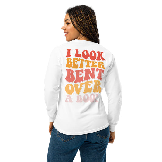 bent over a book long-sleeve shirt