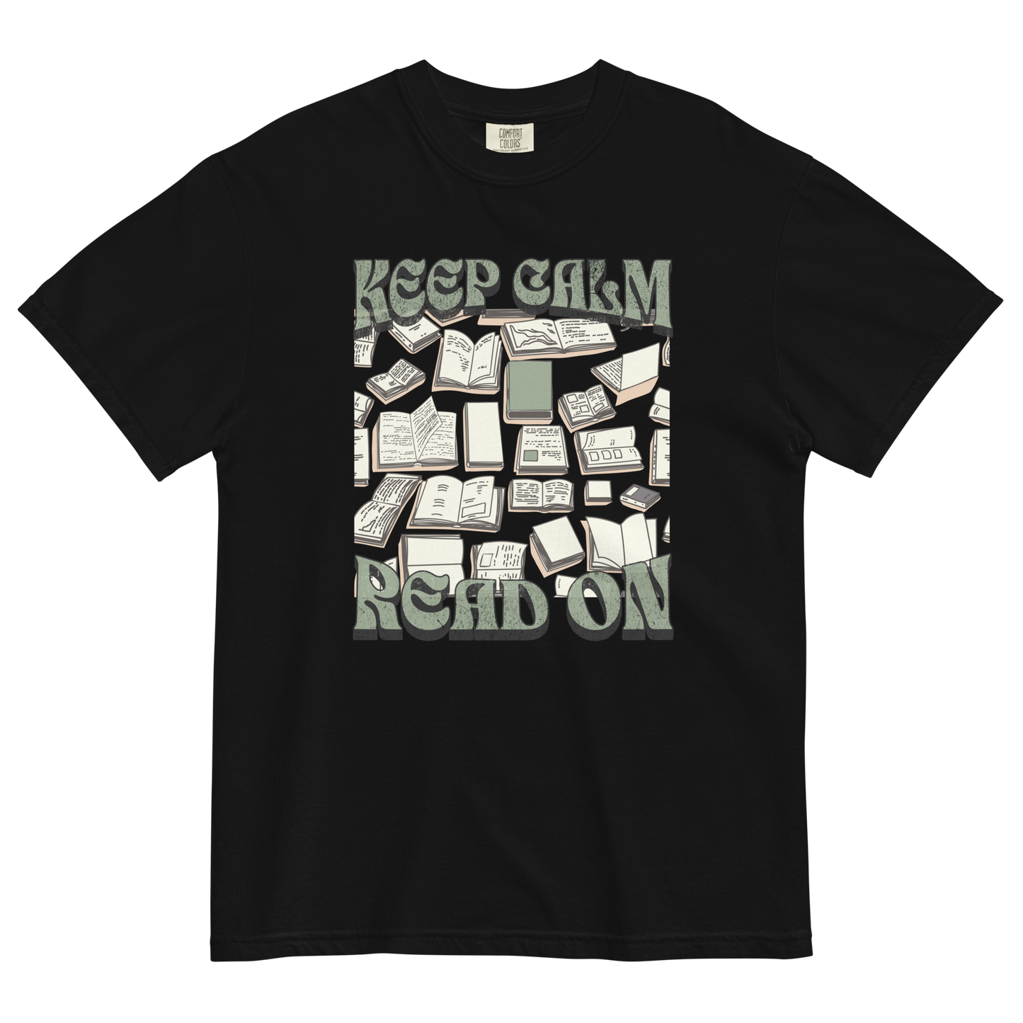 keep calm & read on graphic tee