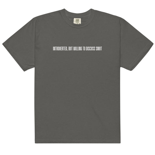 introverted but willing to discuss smut t-shirt