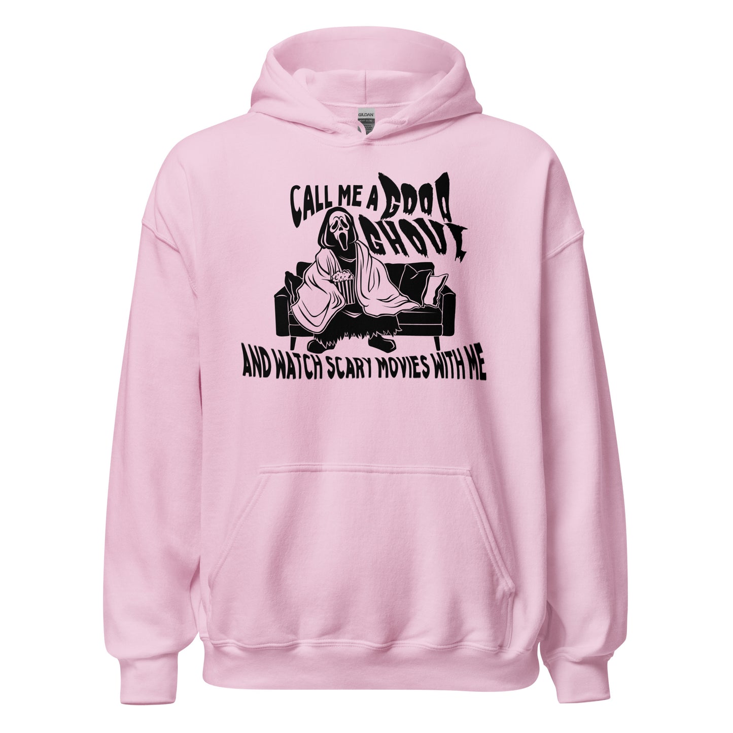 call me a good ghoul and watch scary movies with me hoodie (black)