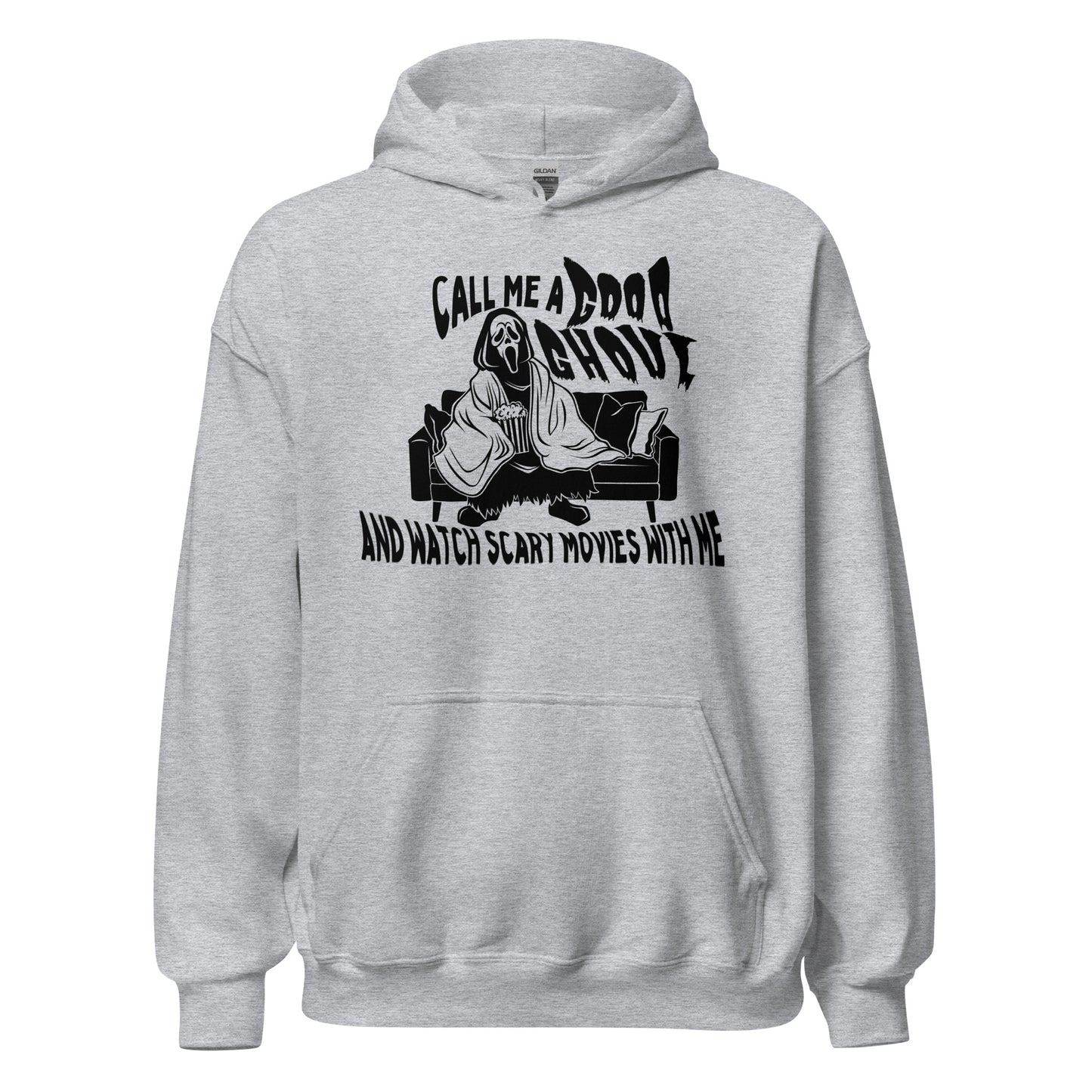 call me a good ghoul and watch scary movies with me hoodie (black)