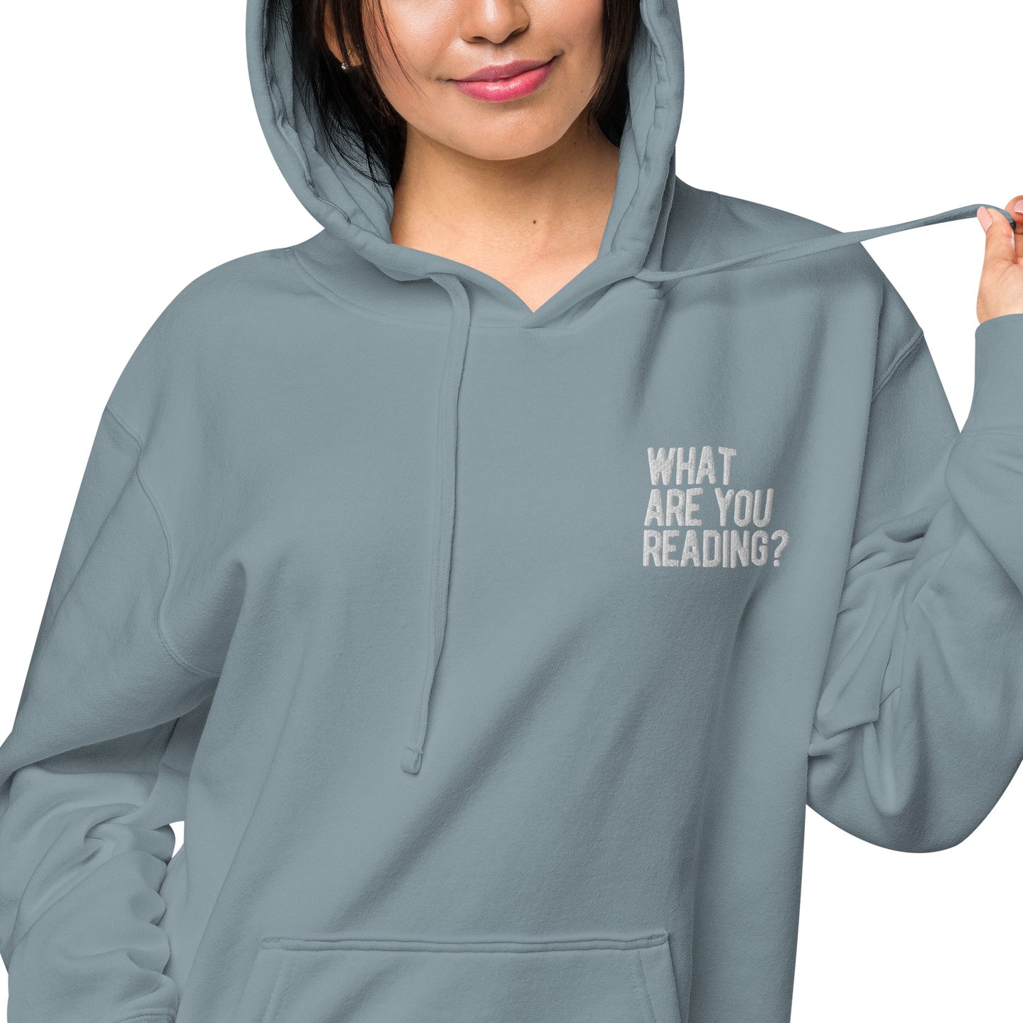 what are you reading embriodered hoodie