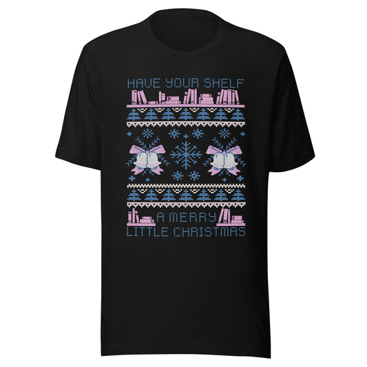 have yourshelf a merry christmas ugly sweater t-shirt