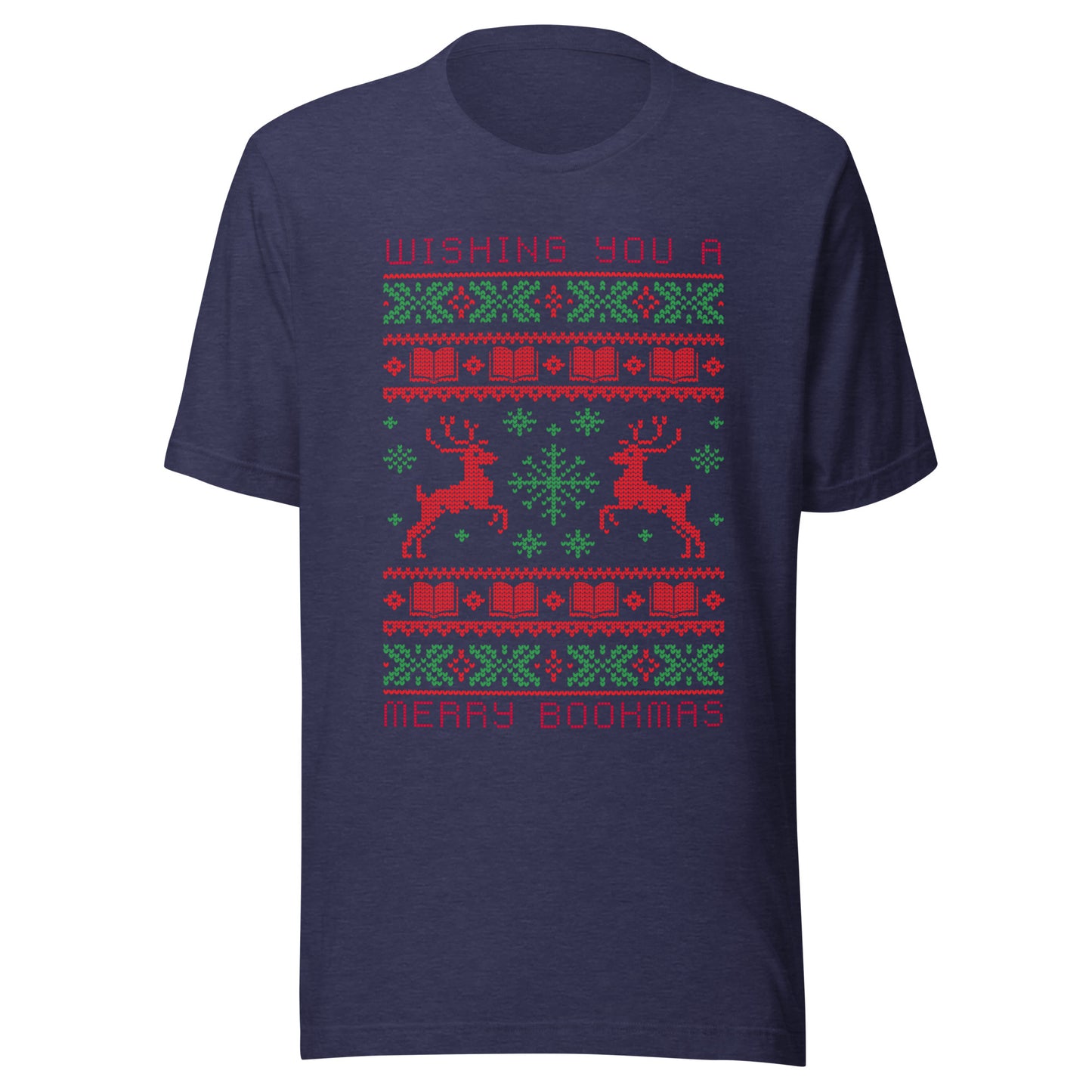 wishing you a merry bookmas ugly sweater t-shirt