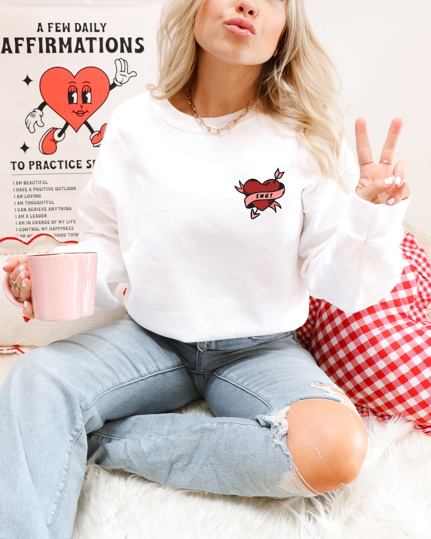 tattoo smut heart sweatshirt