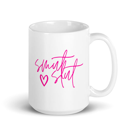 smut slut white glossy mug