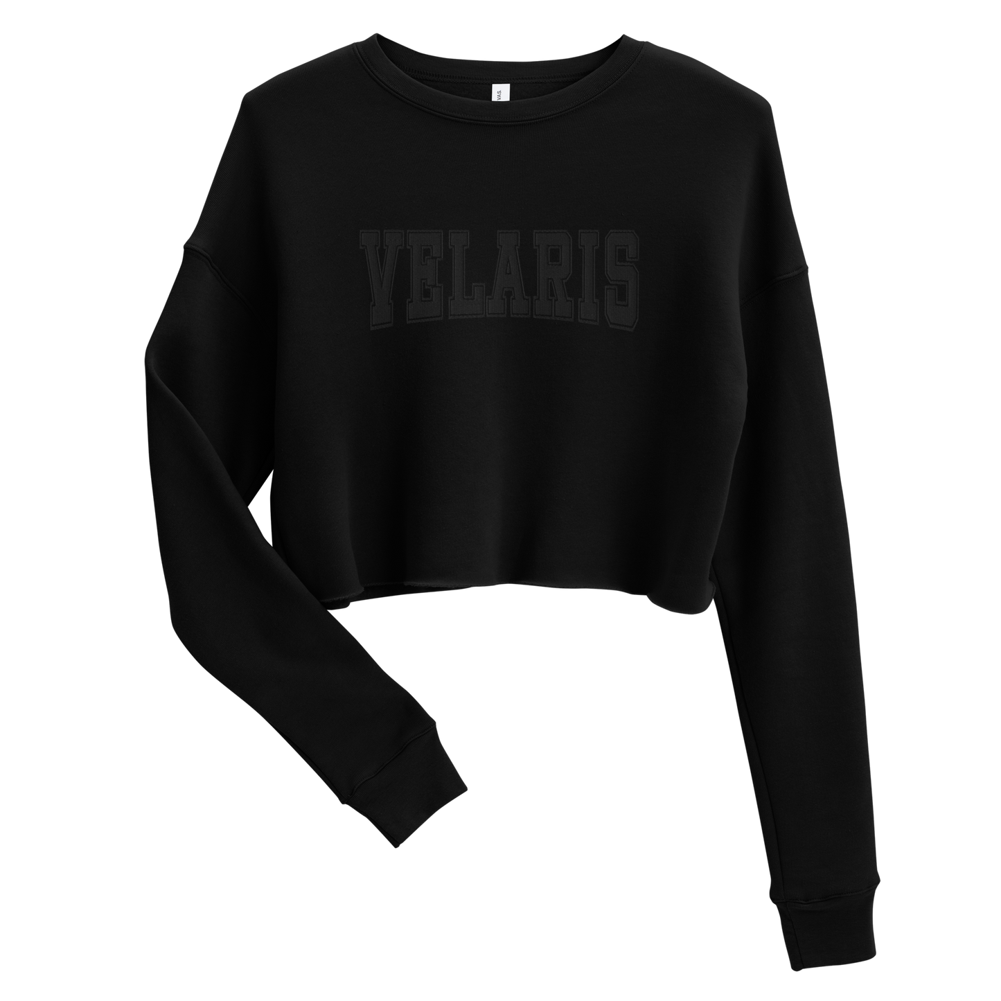 velaris varsity embroidered crop sweatshirt (black)