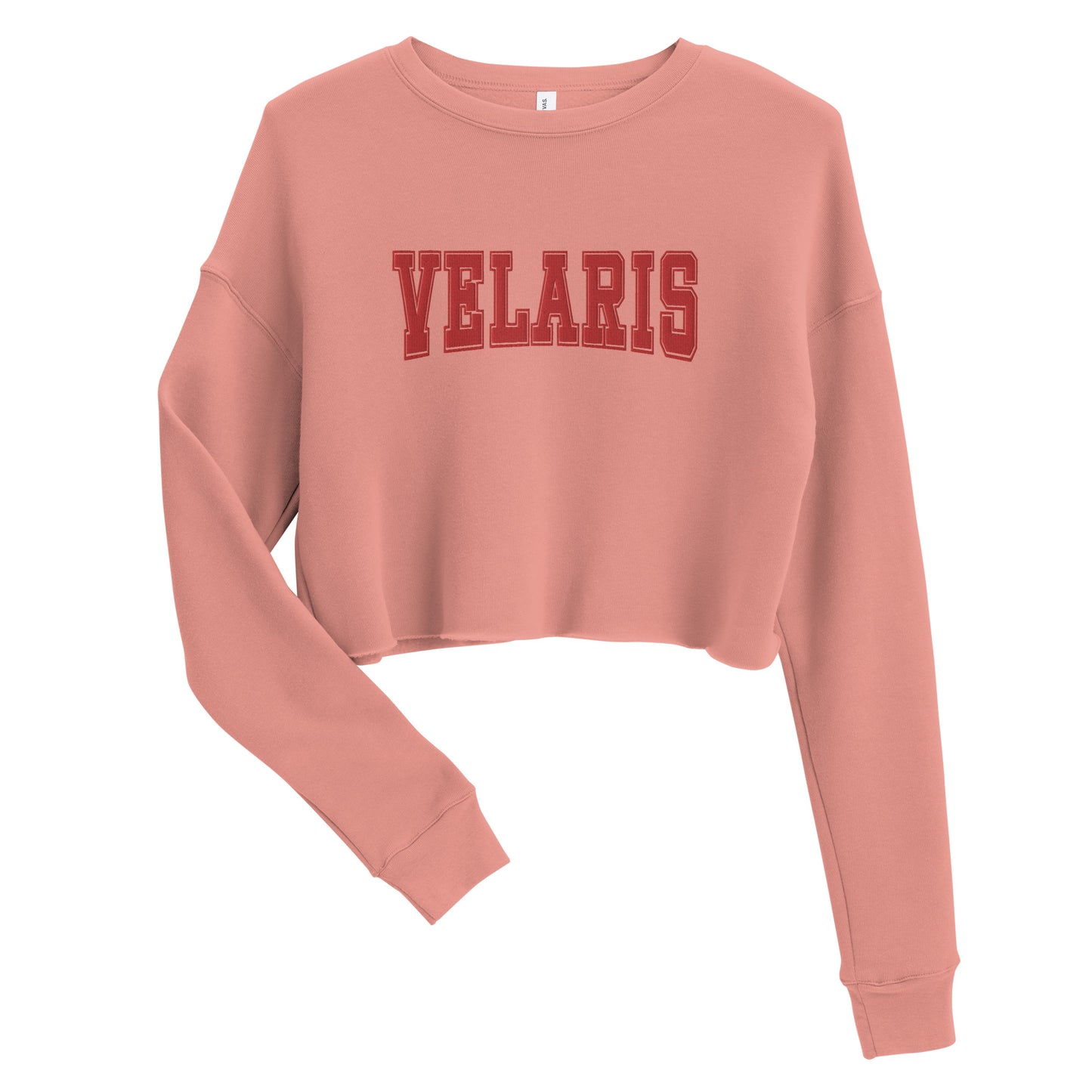 velaris varsity embroidered crop sweatshirt (mauve)