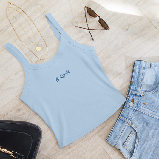 beach reads embroidered tank top
