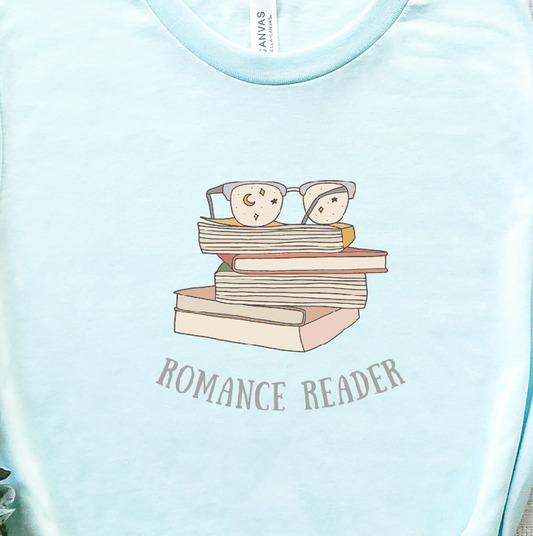 romance reader book stack t-shirt