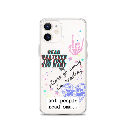 please go away clear phone case