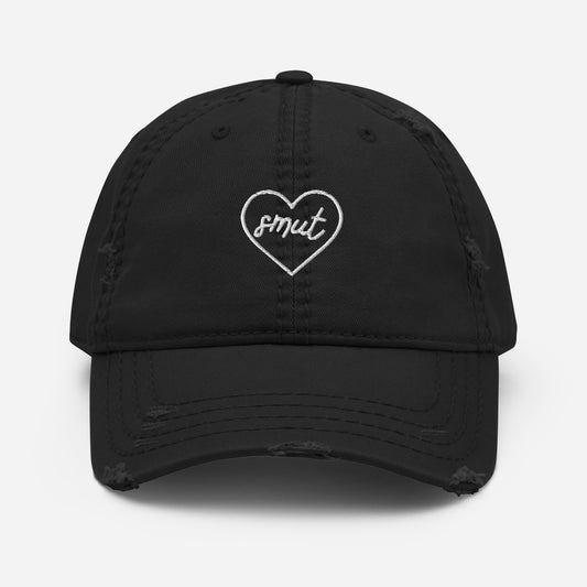 smut heart distressed dad hat