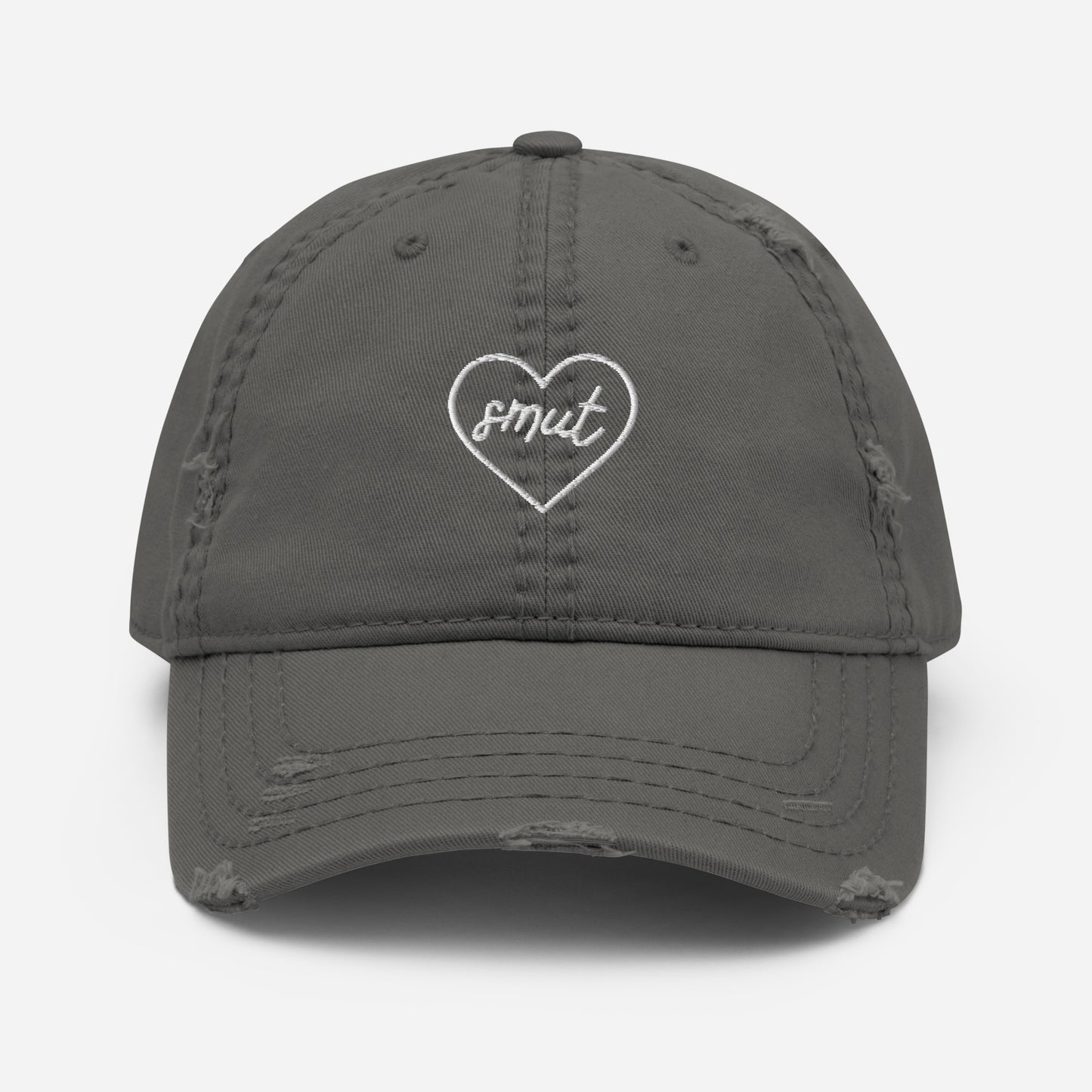 smut heart distressed dad hat