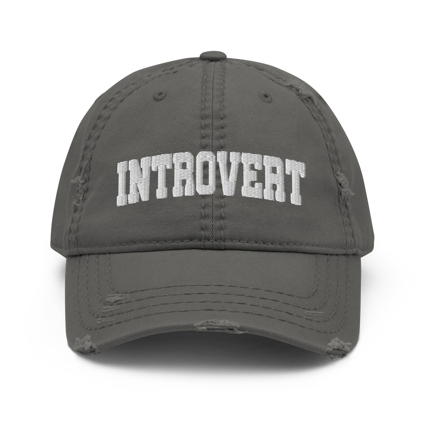 introvert distressed dad hat