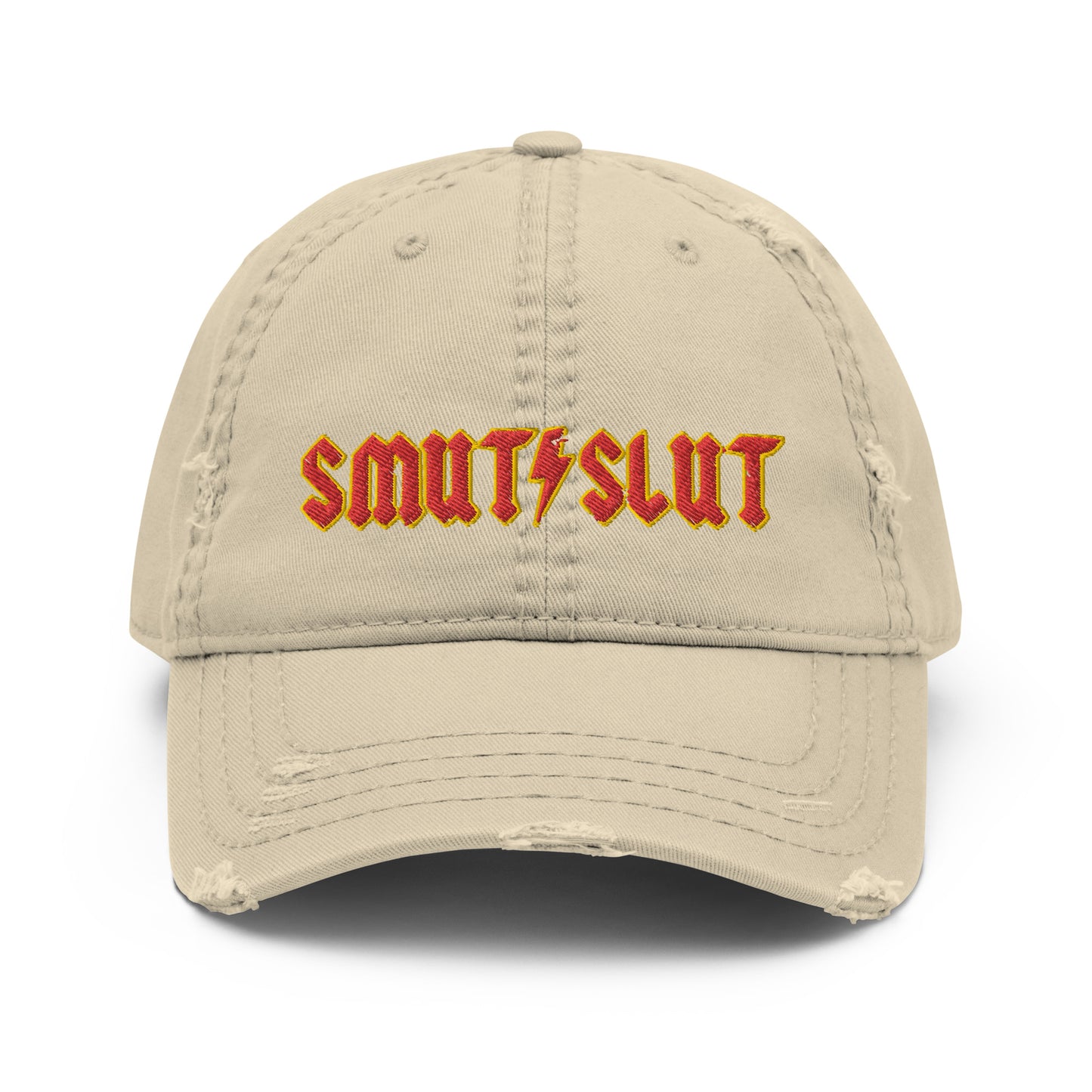 smut slut distressed dad hat
