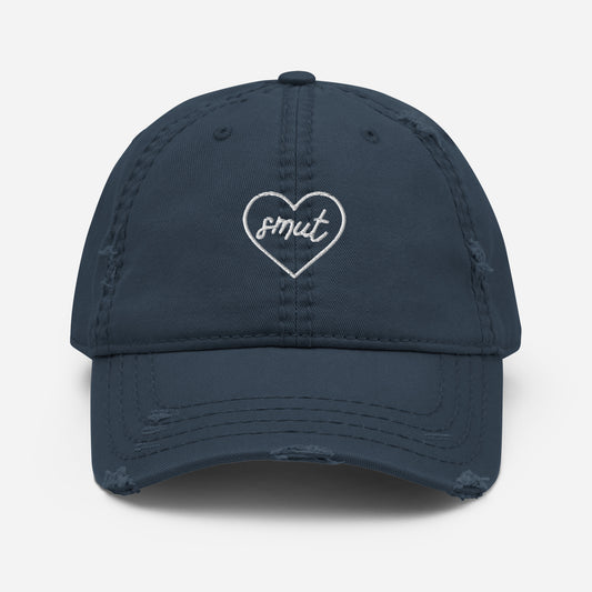 smut heart distressed dad hat