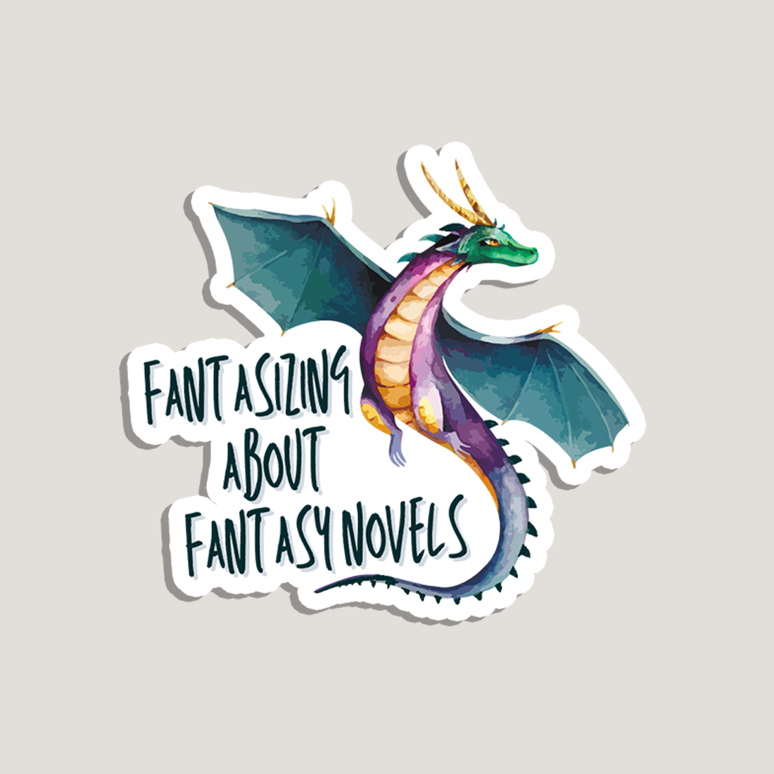 fantasizing about fantasy novels sticker