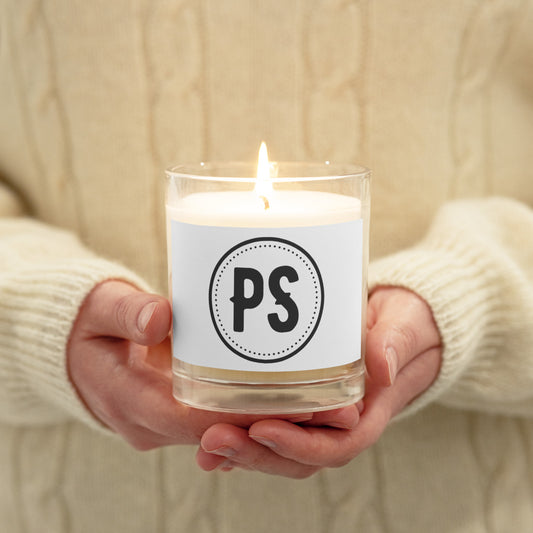 PS logo glass jar soy wax candle