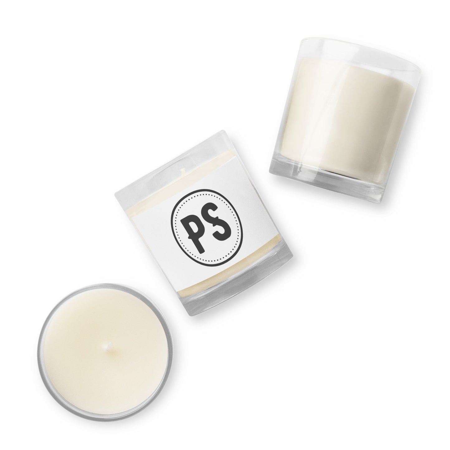 PS logo glass jar soy wax candle