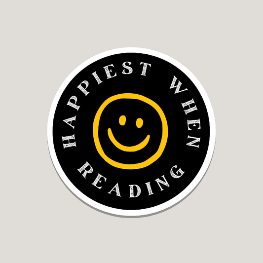 happiest when reading sticker