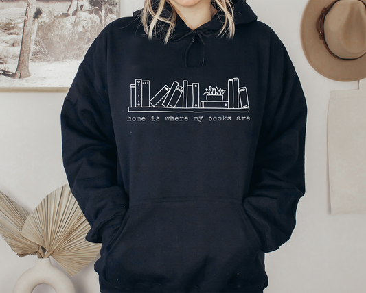 home is where my books are hoodie