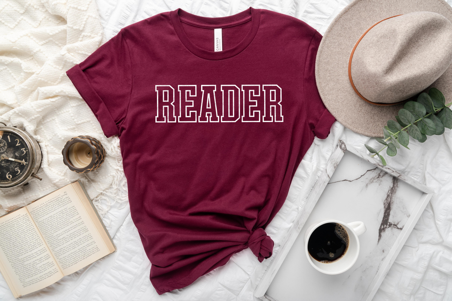 reader varsity t-shirt