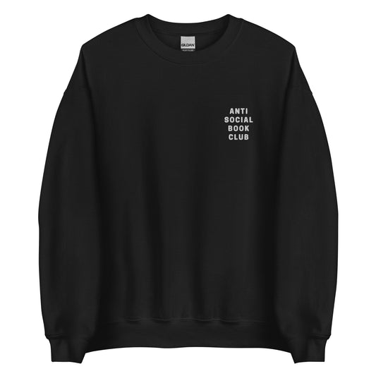 anti social book club embroidered sweatshirt
