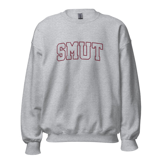 smut varsity sweatshirt (white)