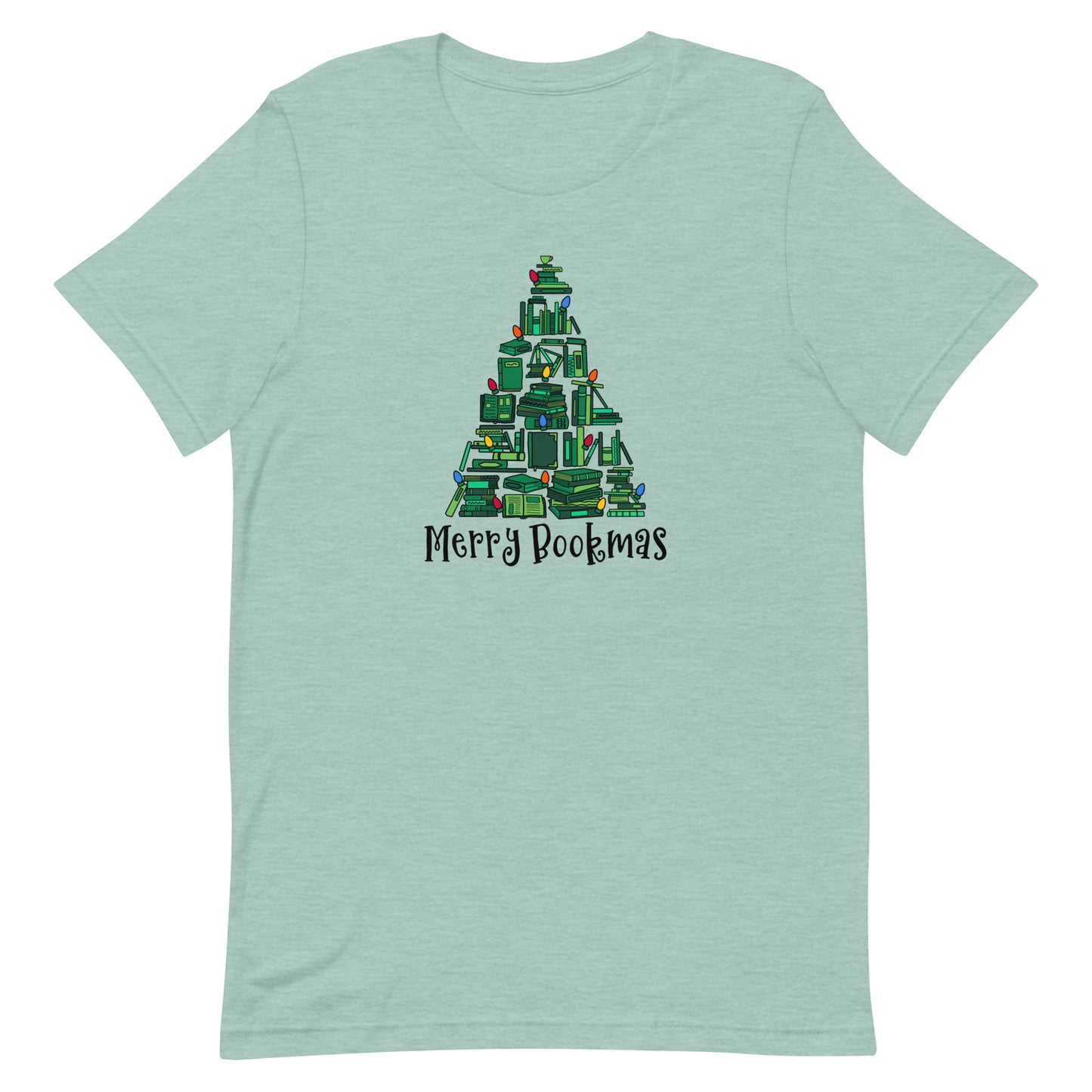 merry bookmas (book tree) t-shirt