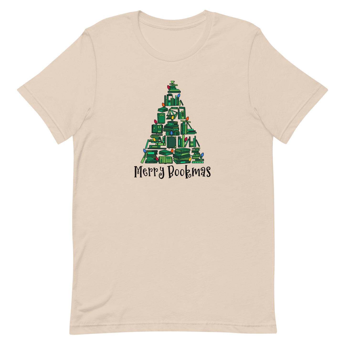 merry bookmas (book tree) t-shirt