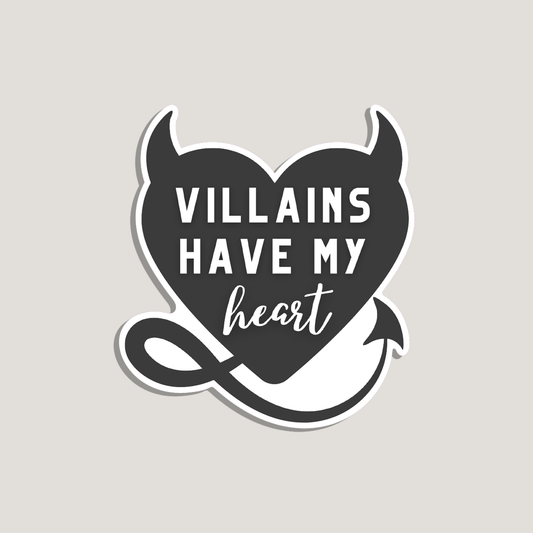 villains have my heart sticker