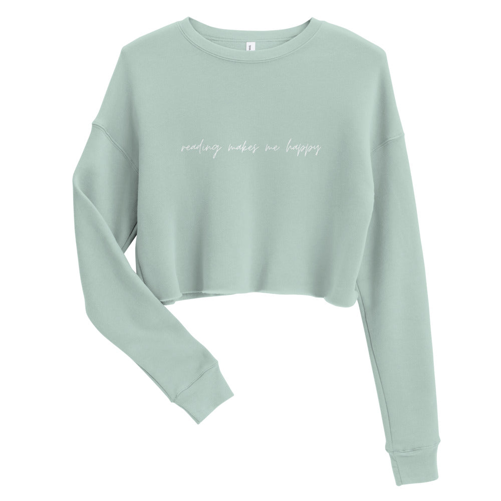 reading makes me happy crop sweatshirt – probably smut