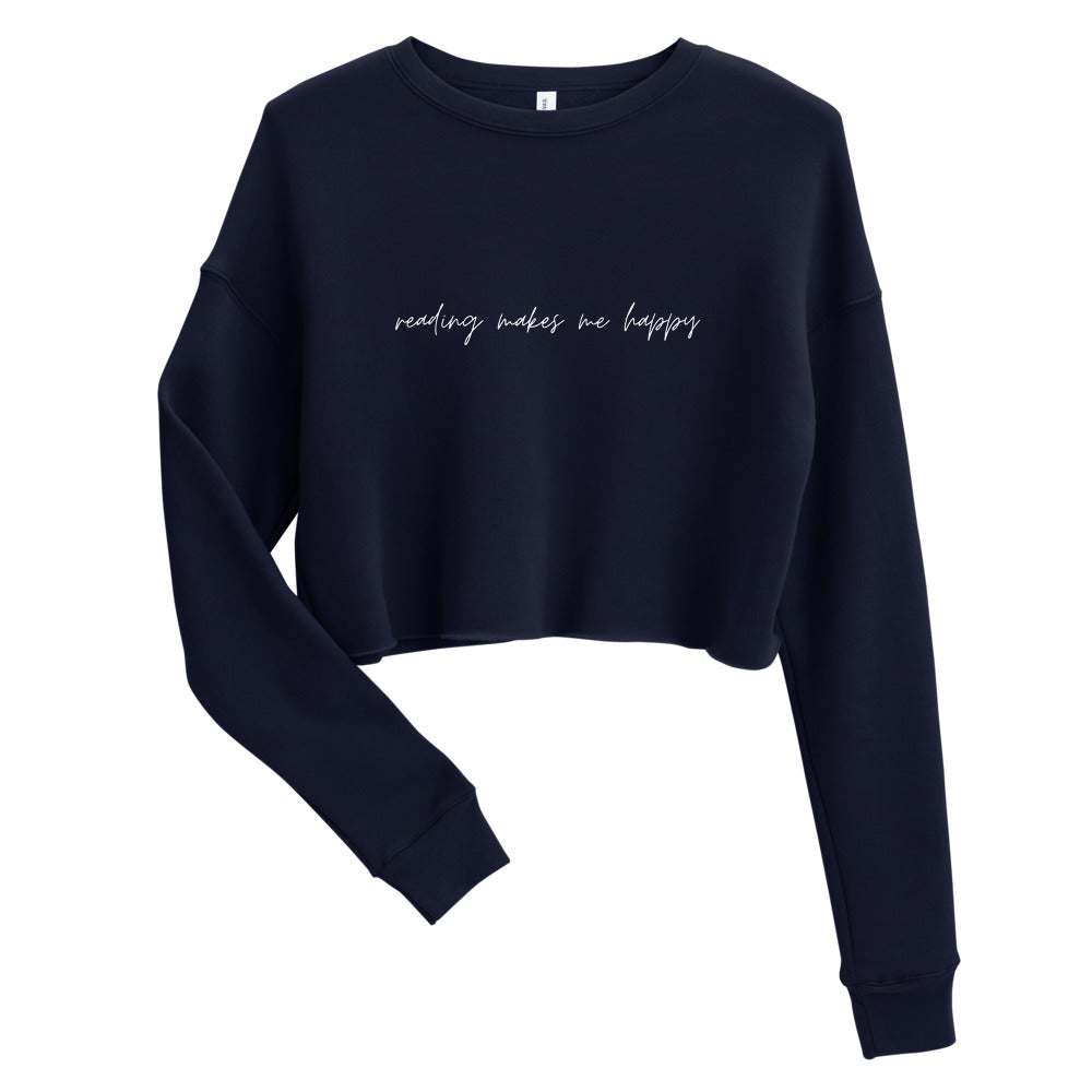 reading makes me happy crop sweatshirt probably smut